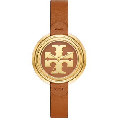 Tory Burch The Miller Leather Strap Watch,