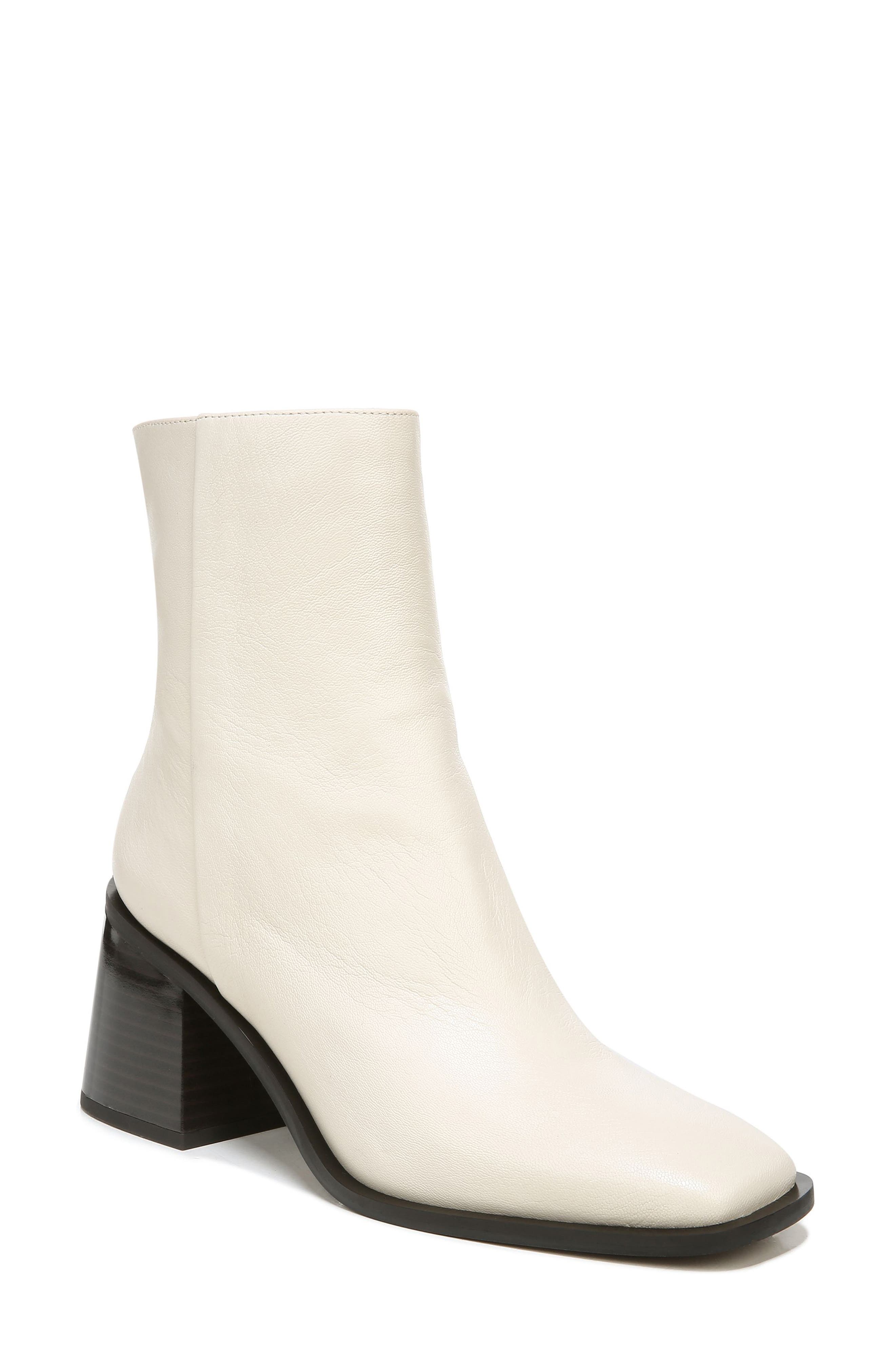 womens white ankle booties