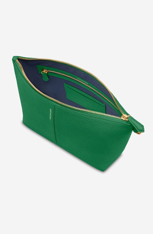 Maison De Sabre Maison De Sabré Medium Leather Flaire Pouch In Emerald Green