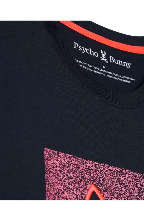 Shop Psycho Bunny Livingston Cotton Graphic T-shirt In Navy