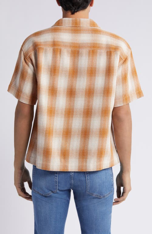 Shop Frame Baja Plaid Short Sleeve Cotton Button-up Shirt In Rust