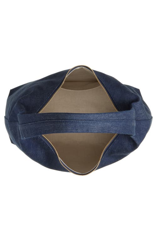 Shop Mansur Gavriel Maxi Candy Denim Hobo Bag In Dark Blue