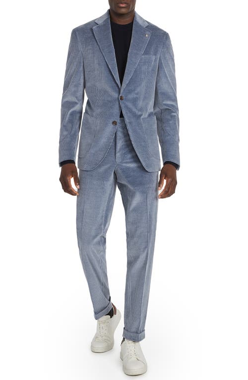 Myles Soft Constructed Cotton & Cashmere Stretch Corduroy Suit in Blue