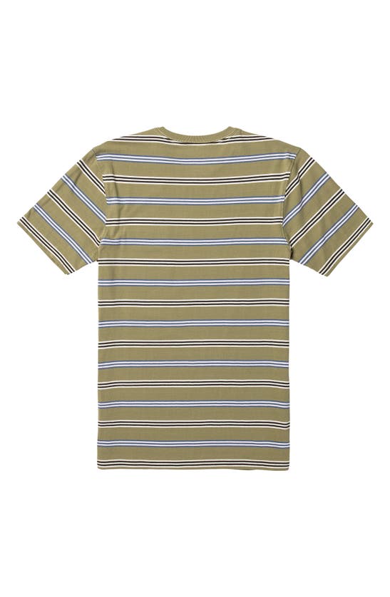 Shop Volcom Bongo Stripe Pocket T-shirt In Thyme Green