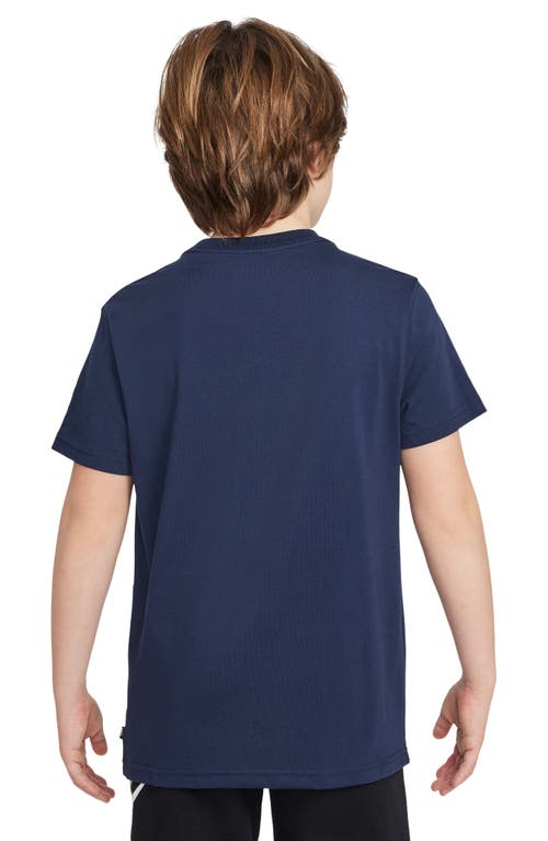 Shop Nike Kids' Sportswear Logo Cotton Graphic T-shirt In Midnight Navy