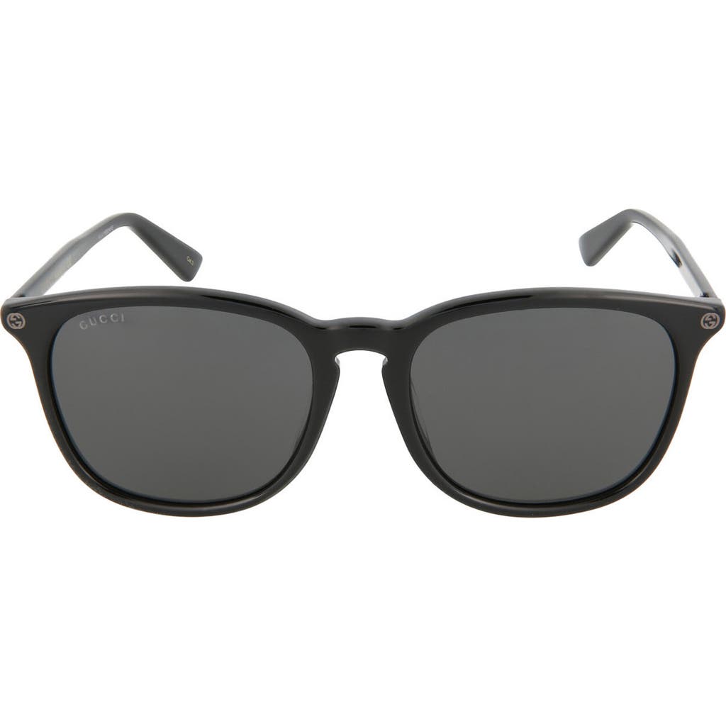 Gucci 56mm Square Sunglasses In Black Black Grey