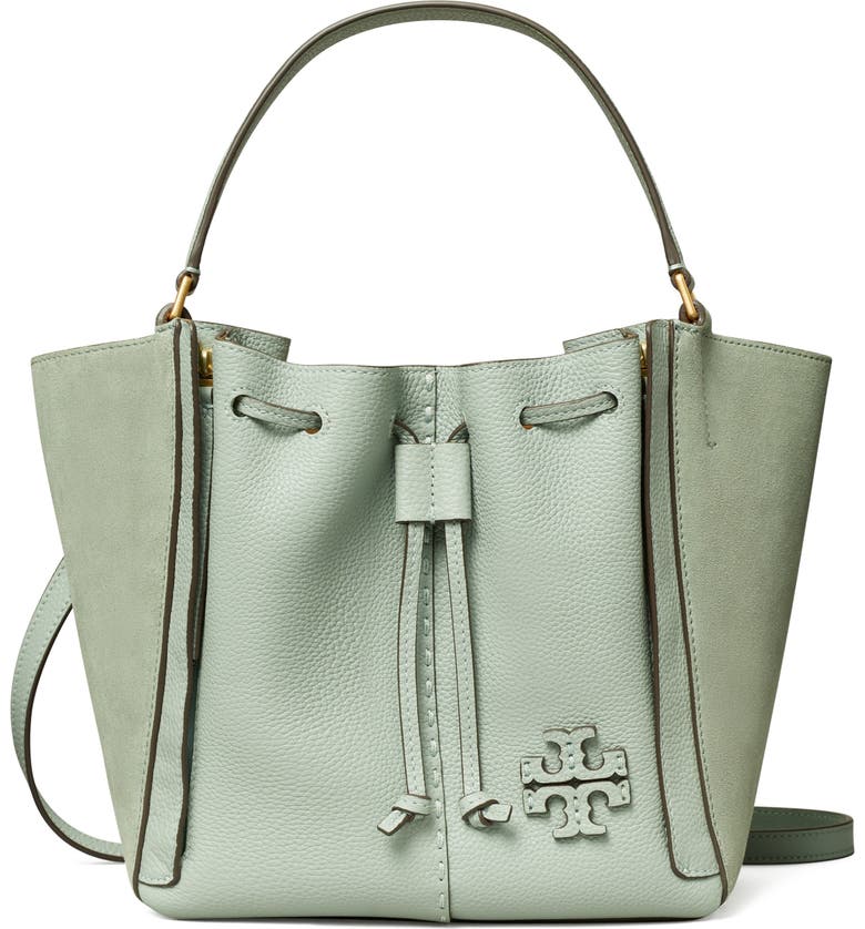 TORY BURCH MCGRAW Drawstring Satchel in Meadow Sweet - Authentic 