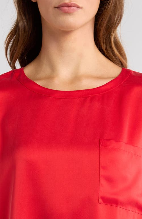 Lunya Washable Silk Tee Short Set In Carmine Red