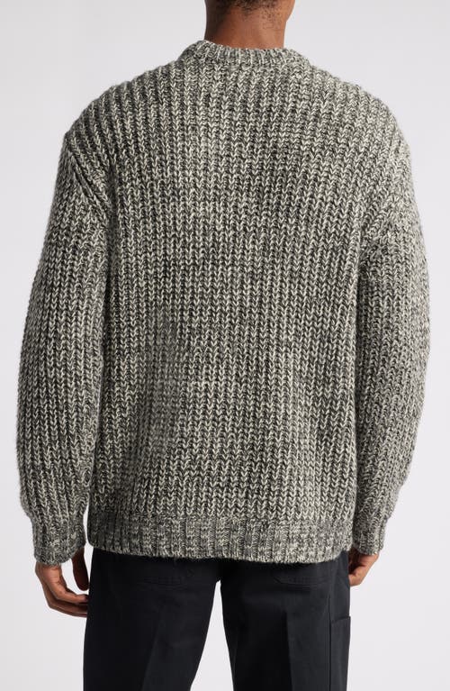 Shop Obey Anthony Marled Crewneck Sweater In Charcoal Multi