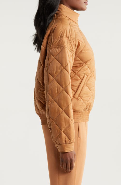 Shop Travismathew Tahoe Diamond Quilted Puffer Jacket In Bronze