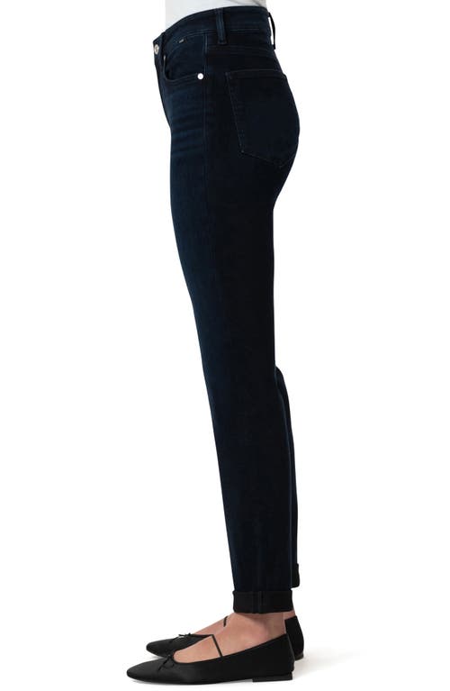 Mavi Jeans Kathleen High Waist Cuffed Slim Straight Leg Jeans In Midnight Feather Blue