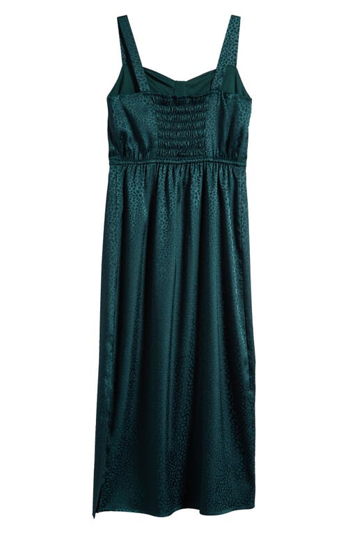 Shop Ava & Yelly Kids' Satin Jacquard Maxi Party Dress In Hunter Green