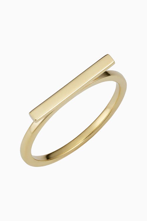 Oradina Women's 14k Yellow Solid Gold Brooklyn Bar Ring In Yellow Gold