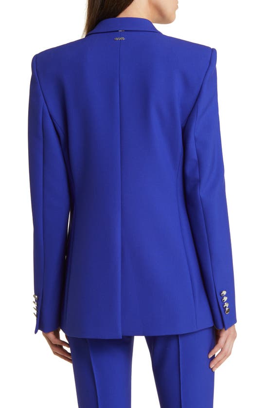 Hugo Boss Regular-fit Jacket In Stretch Fabric With Asymmetric Front In Open Blue