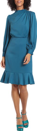 Long Sleeve Ruffle Hem Dress