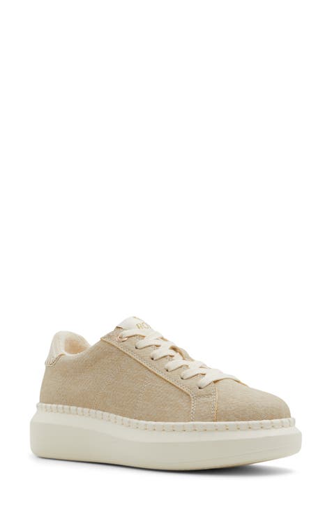 platform beige sneakers