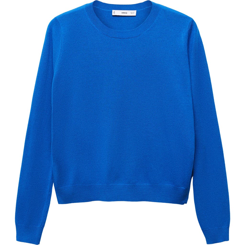 Mango Crewneck Sweater In Blue