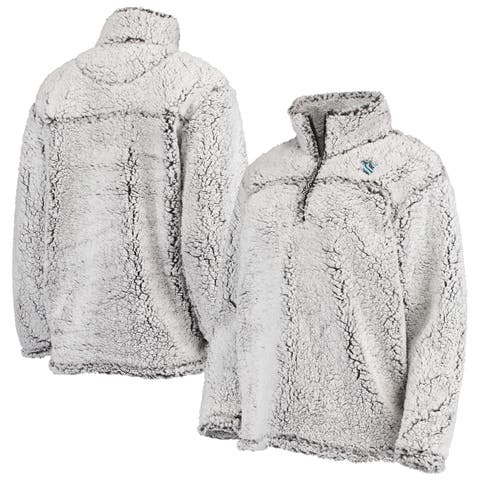 Women's Buffalo Bills Gray Sherpa Quarter-Zip Pullover Jacket