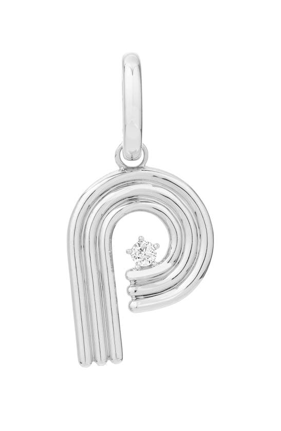 Shop Adina Reyter Groovy Letter Charm Pendant In Silver - P