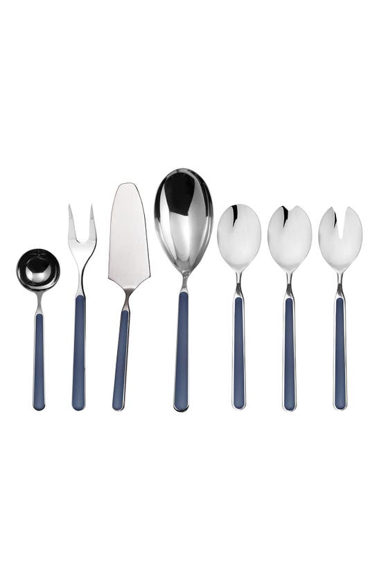 Mepra Fantasia 7-piece Place Serving Set In Blue