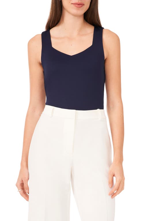 halogen(r) Sweetheart Sleeveless Knit Top in Classic Navy Blue