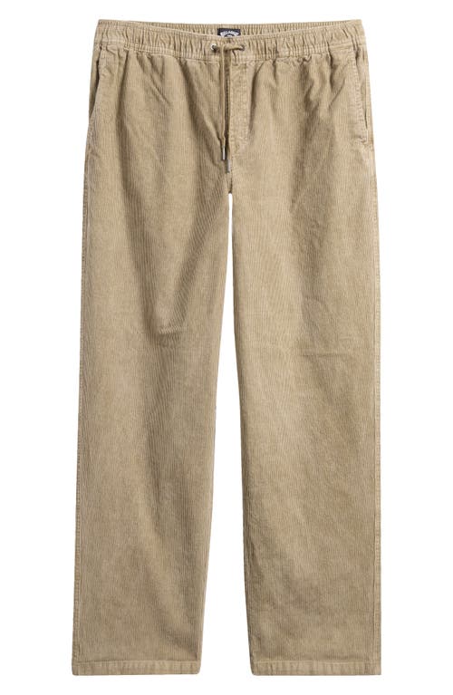 Billabong Larry Relaxed Straight Leg Corduroy Drawstring Pants In Dune