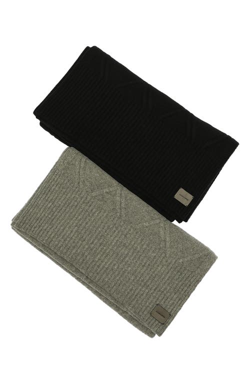 Allsaints Brushed Wool Scarf In Grey Marled