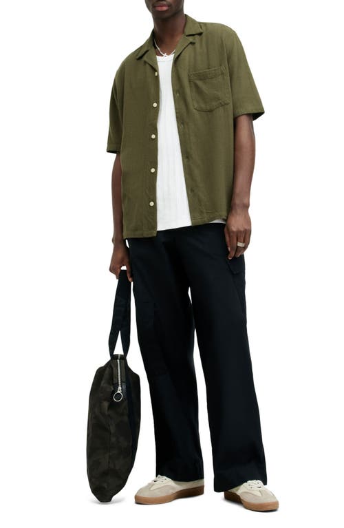 Shop Allsaints Cudi Camp Shirt In Bancha Green