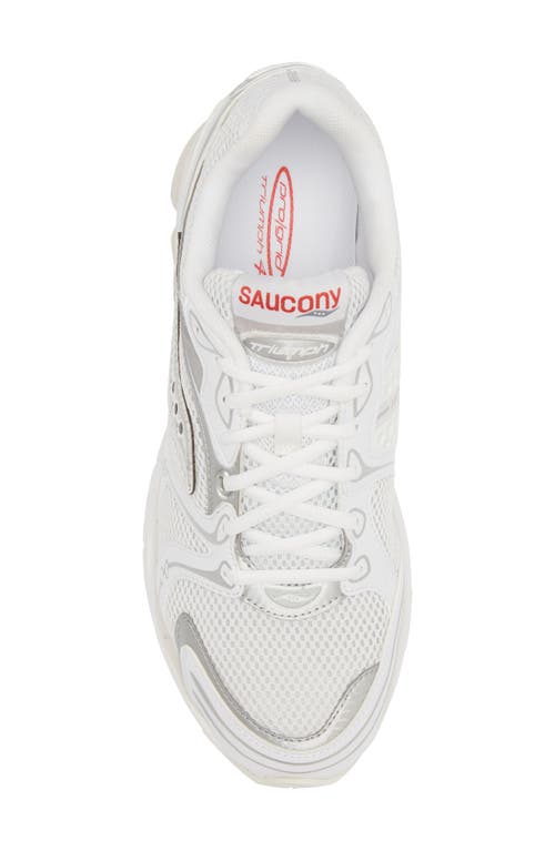 Shop Saucony Progrid Triumph 4 Sneaker In White/silver