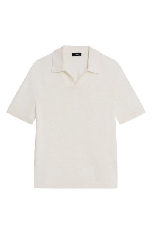 Shop Theory Brenan Linen Blend Polo In White - 100