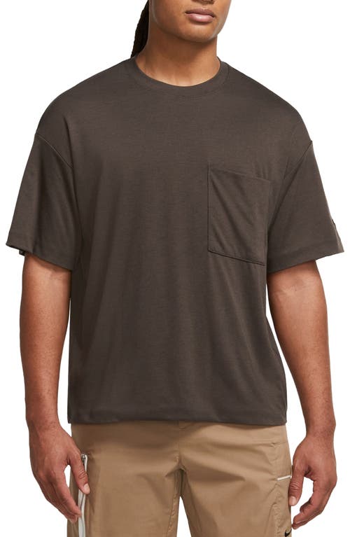 Nike Sportswear Tech Pack Dri-fit Oversize Pocket T-shirt In Baroque Brown/black