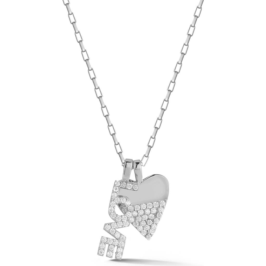 Sphera Milano Love & Heart Pendant Necklace In Silver