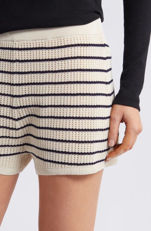 Rag & Bone Viola Stripe Sweater Knit Shorts In Turle Dove Multi