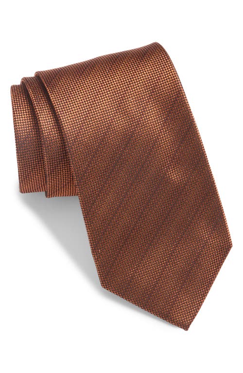 Shop Nordstrom Tonal Stripe Silk Tie In Orange