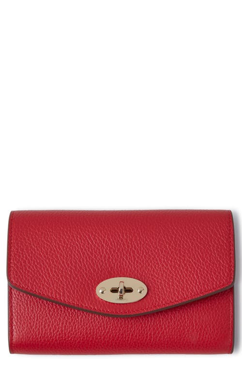 Mulberry Medium Darley Leather Wallet In Scarlet Red