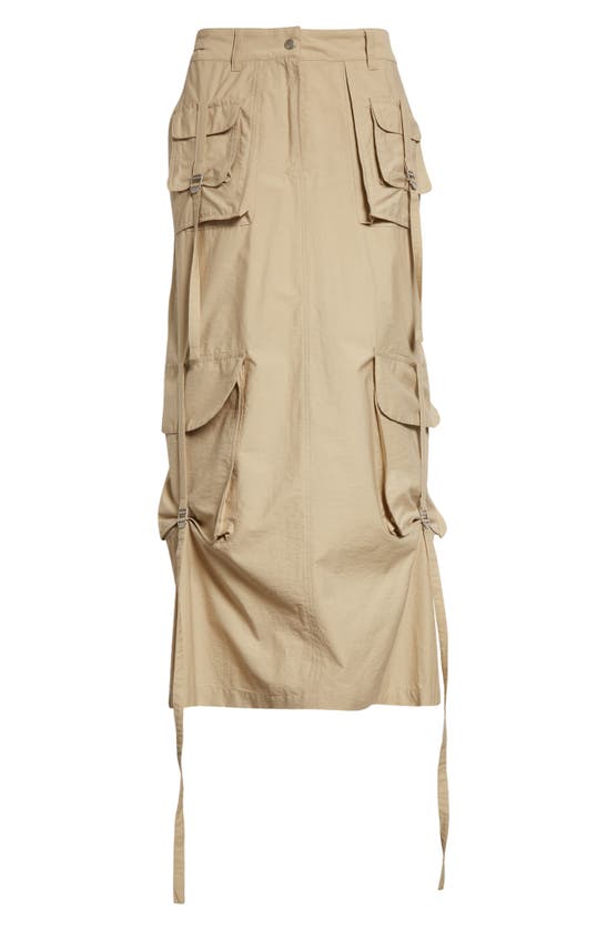 Shop Acne Studios Ilanta Cotton Blend Cargo Skirt In Beige