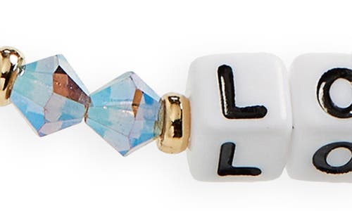 Little Words Project Love Beaded Stretch Bracelet In Arrow/white