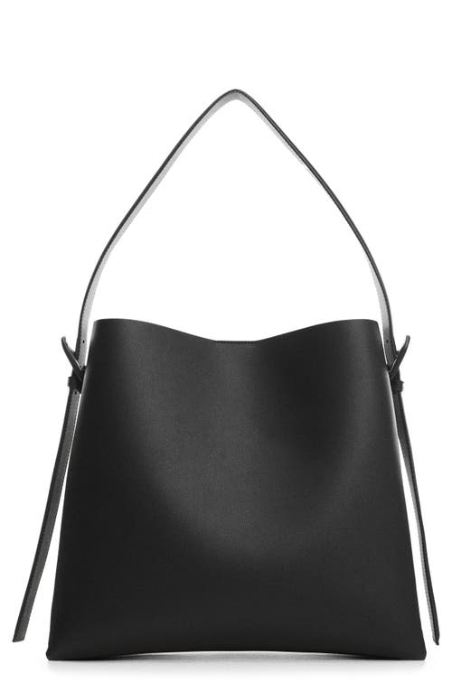 MANGO Buckle Detail Faux Leather Shopper in Black at Nordstrom