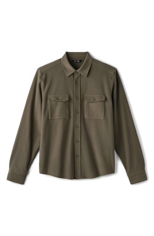 Shop Rhone Stowaway Overshirt In Lichen Green Heather