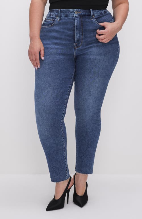 Good American Good Legs Raw Hem Cigarette Jeans In Indigo613