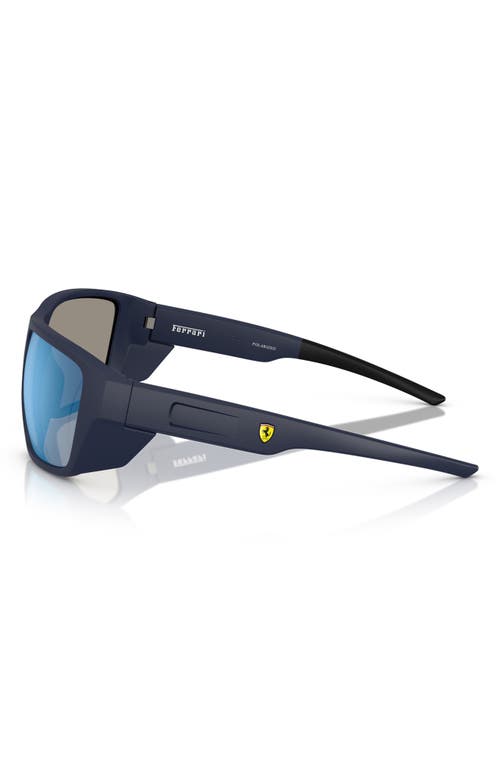 Scuderia Ferrari 61mm Rectangular Sunglasses In Matte Blue