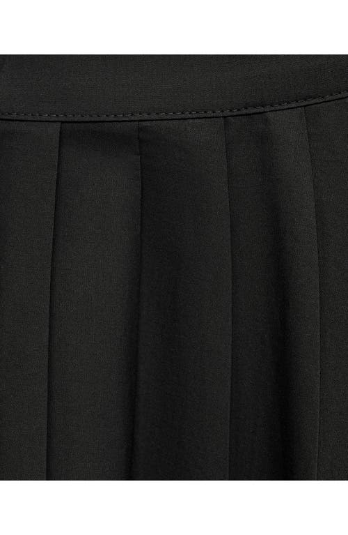 Shop Mango Pleated Cotton Skirt In Black