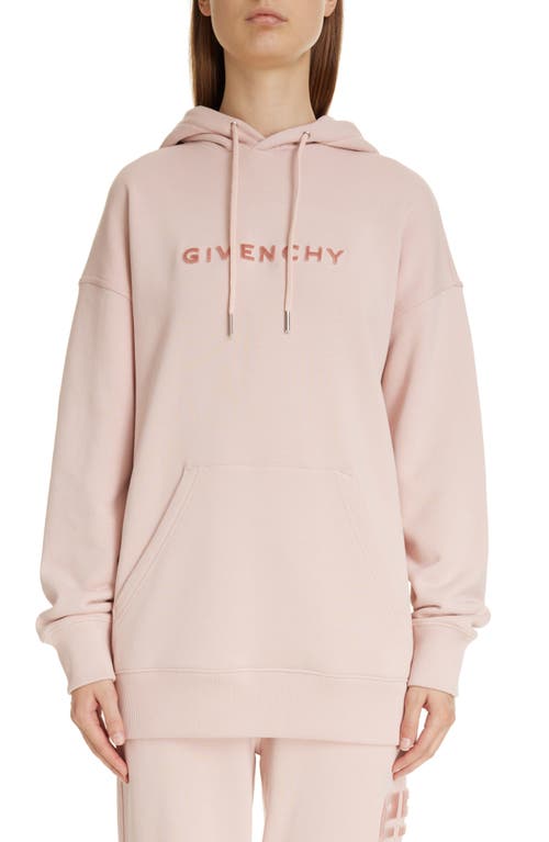 Oversize Logo Patch Hoodie in Blush Pink