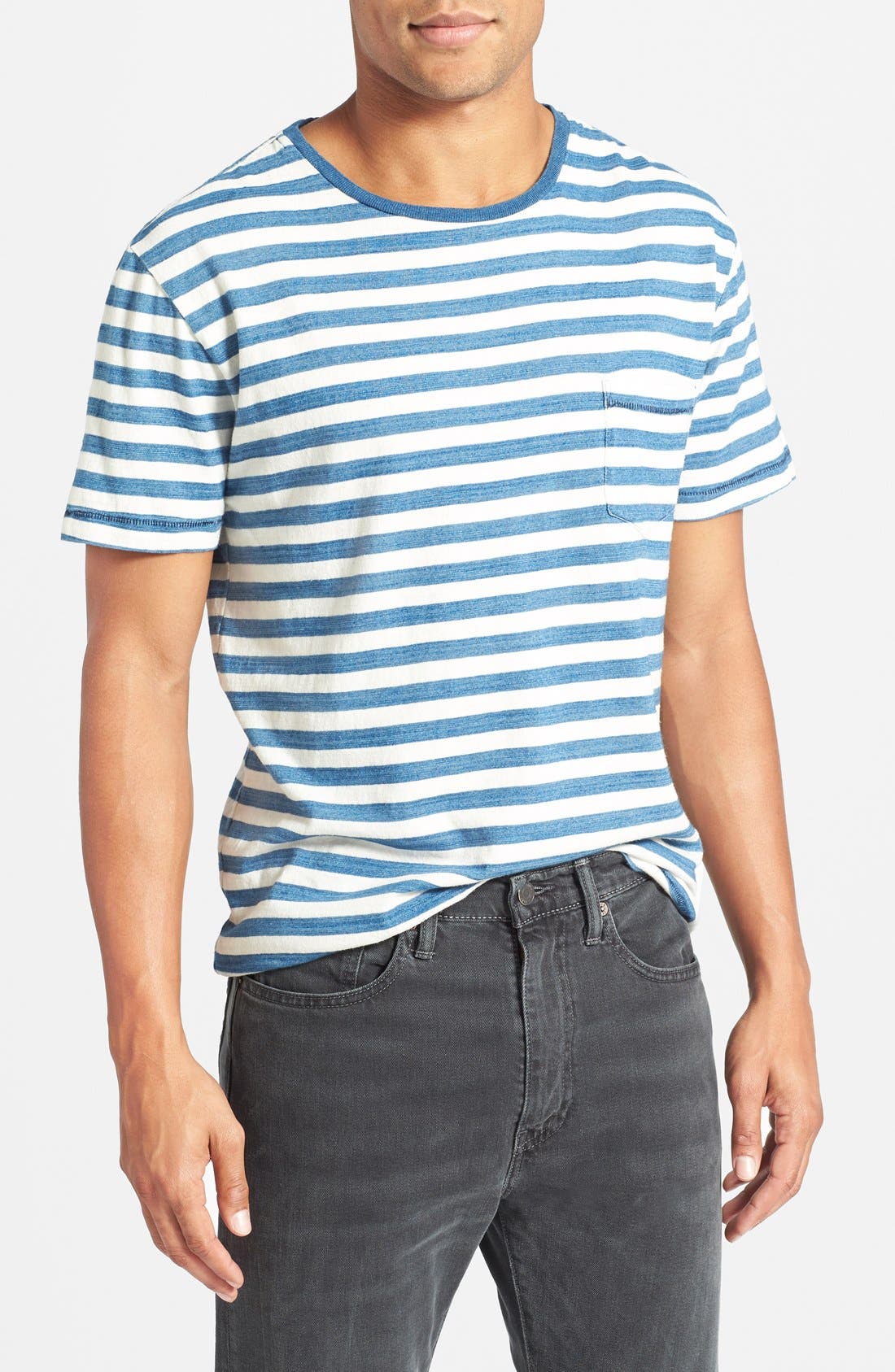 Faherty Stripe Slubbed Cotton Pocket TShirt Nordstrom