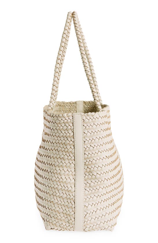 Shop Madewell Handwoven Leather Tote In Alabaster