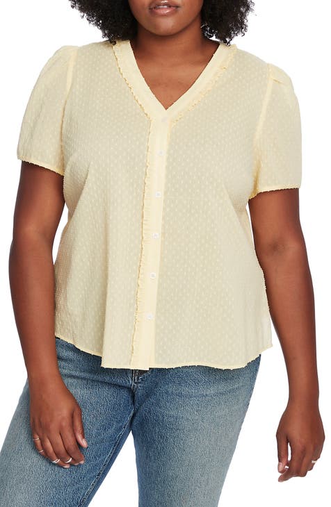 Clip Dot Cotton Shirt (Plus Size)