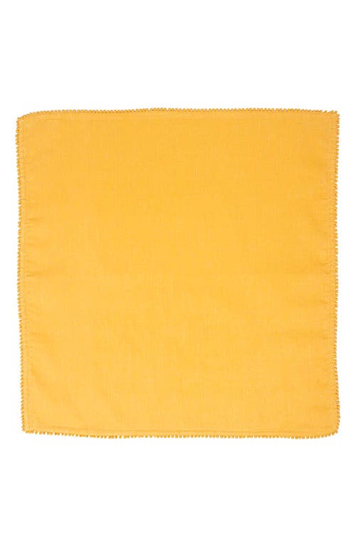 Shop Juliska Berry Trim Set Of 4 Cotton & Linen Napkins In Saffron