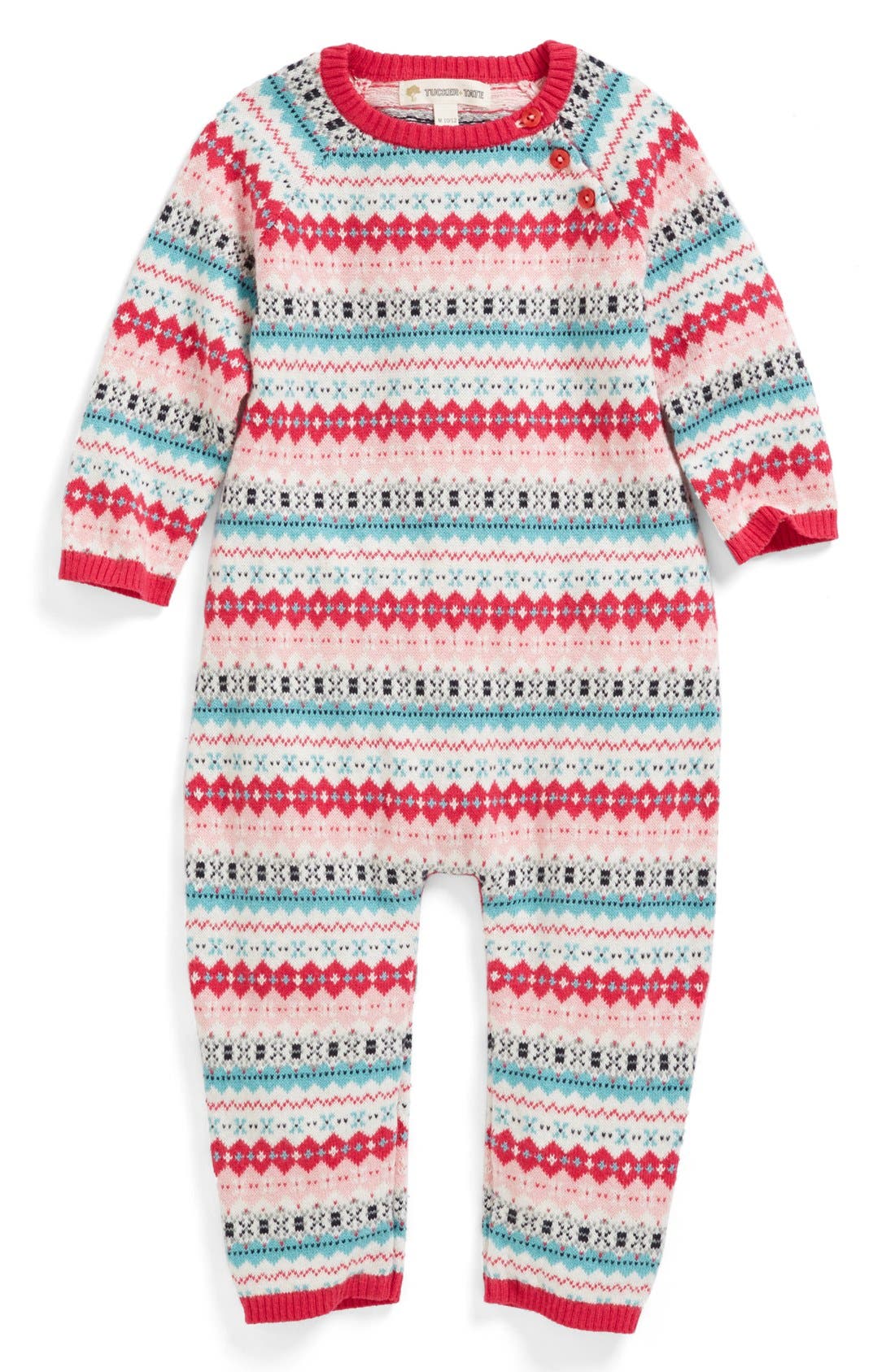 Tucker + Tate Fair Isle Cotton & Cashmere Romper (Baby Girls) Nordstrom