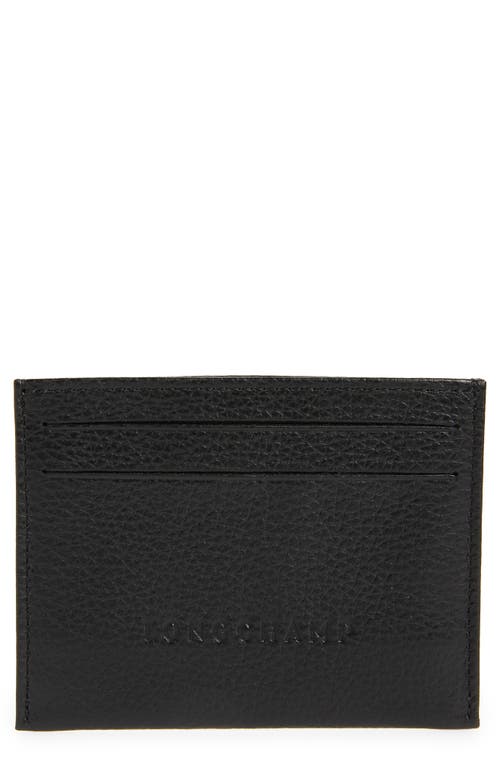 Longchamp Le Foulonné Leather Card Case in Black at Nordstrom