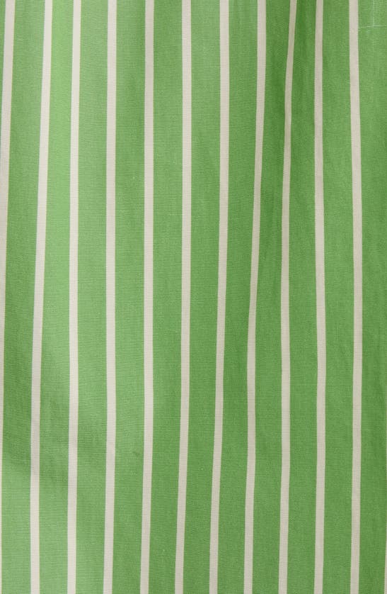 Shop Dries Van Noten Oversize Stripe Button-up Cocoon Shirt In Green
